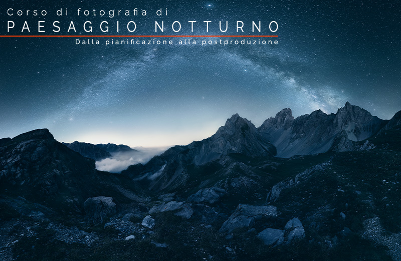 Locandina coros di fotografia di paesaggio notturno