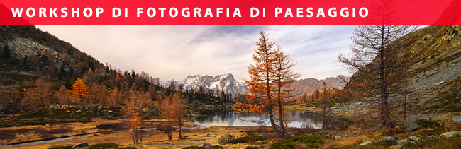 Anteprima calendario workshop di fotografia di paesaggio l'autunno e i laghi della Valle d'Aosta
