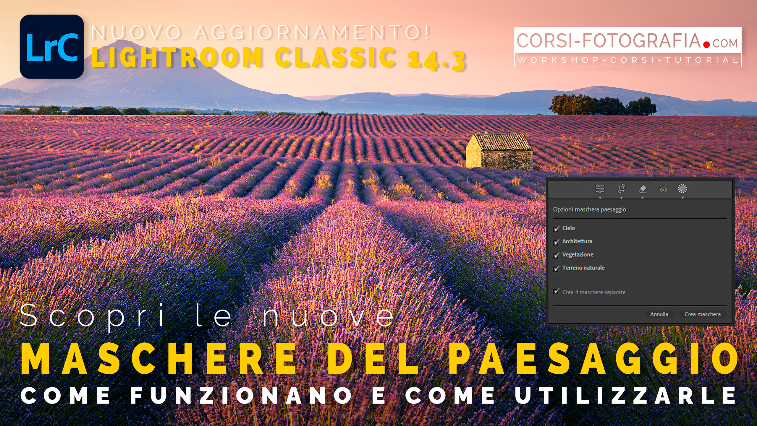 Le maschere di paesaggio di Adobe Lightroom Classic anteprima