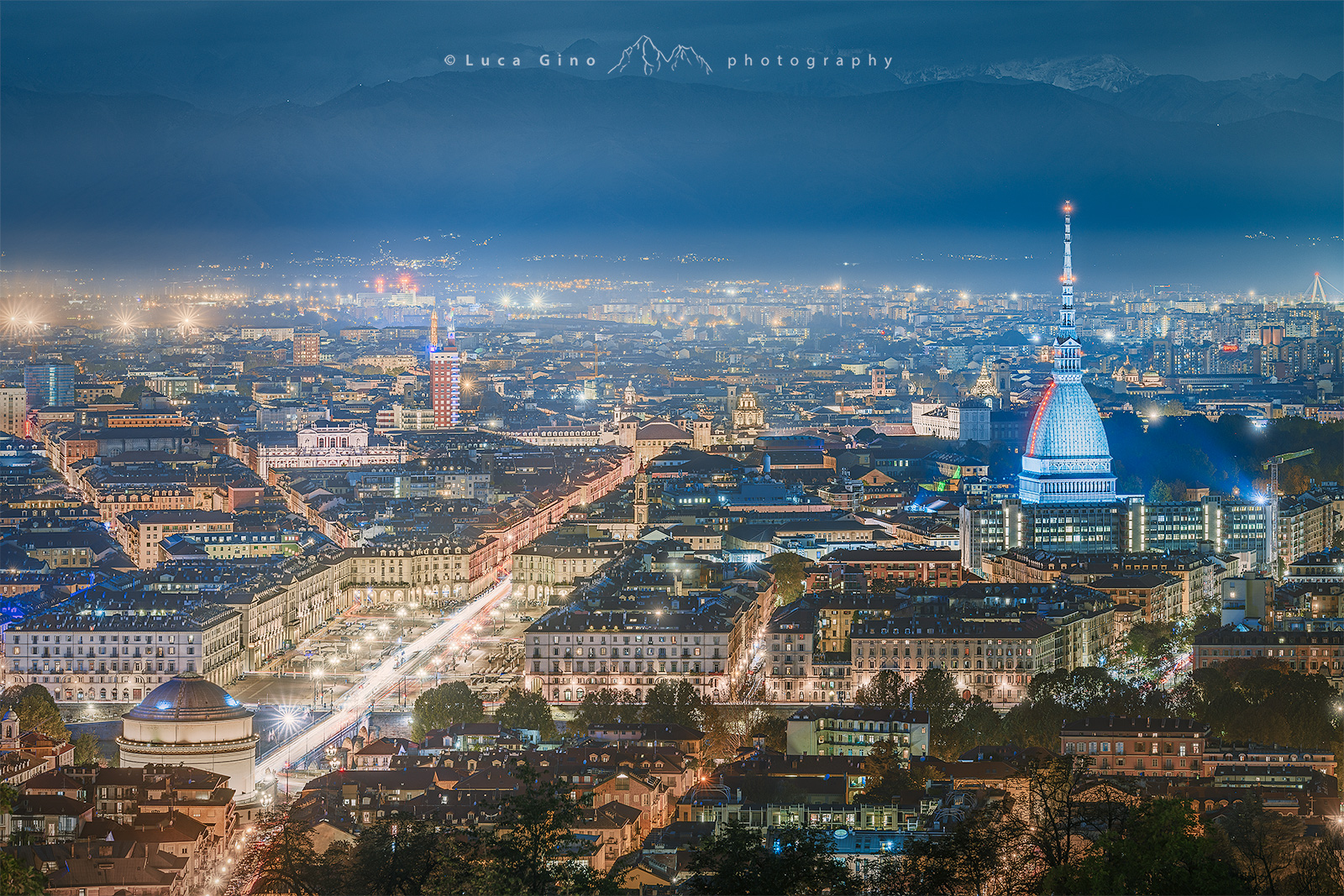 Torino Cityscape notturno Villa Genero