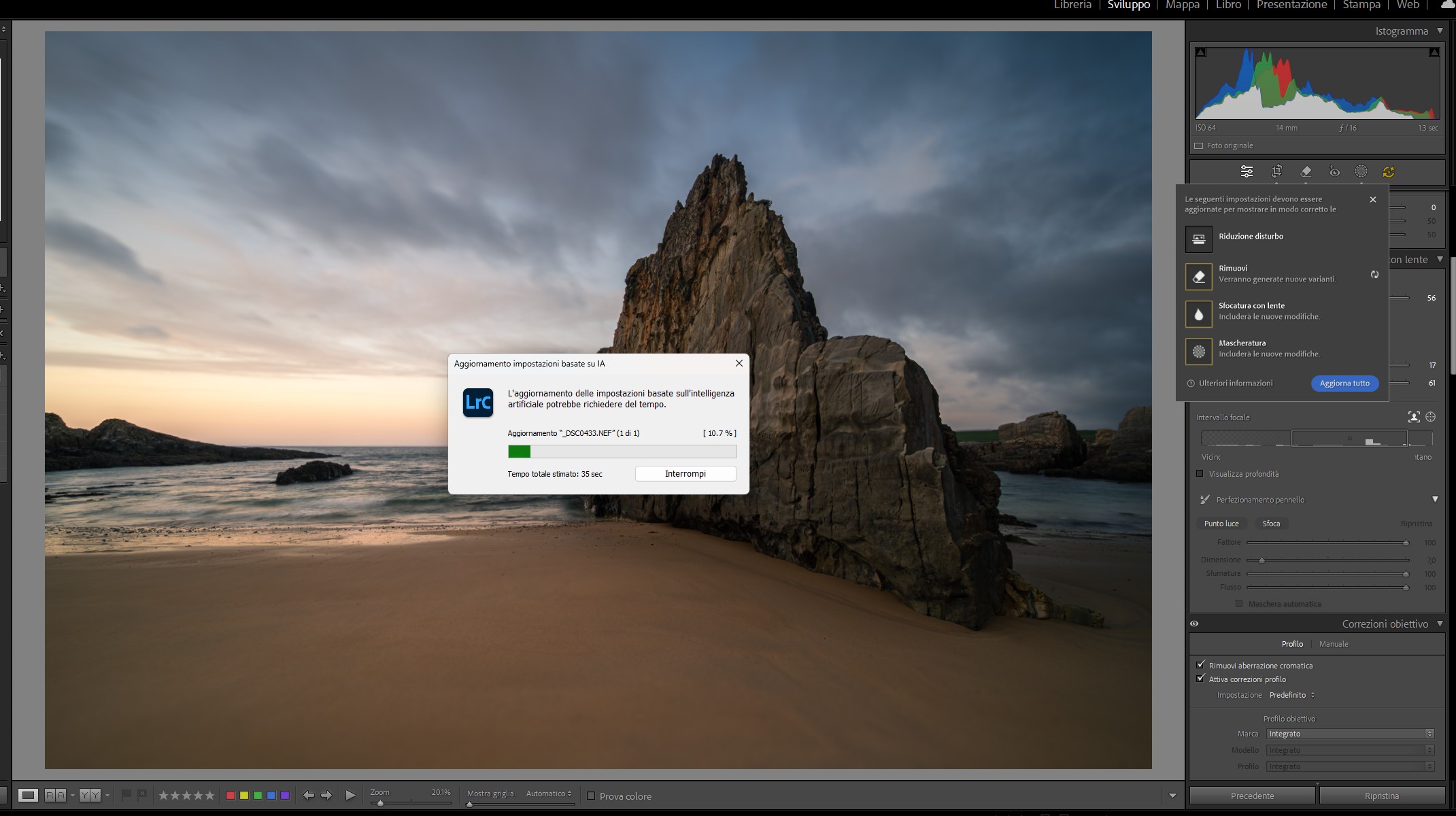 Aggiornare le operazioni di intelligenza artificiale di Adobe Lightroom