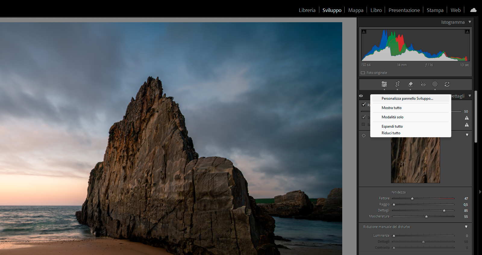 Personalizzare il pannello di sviluppo di Lightroom