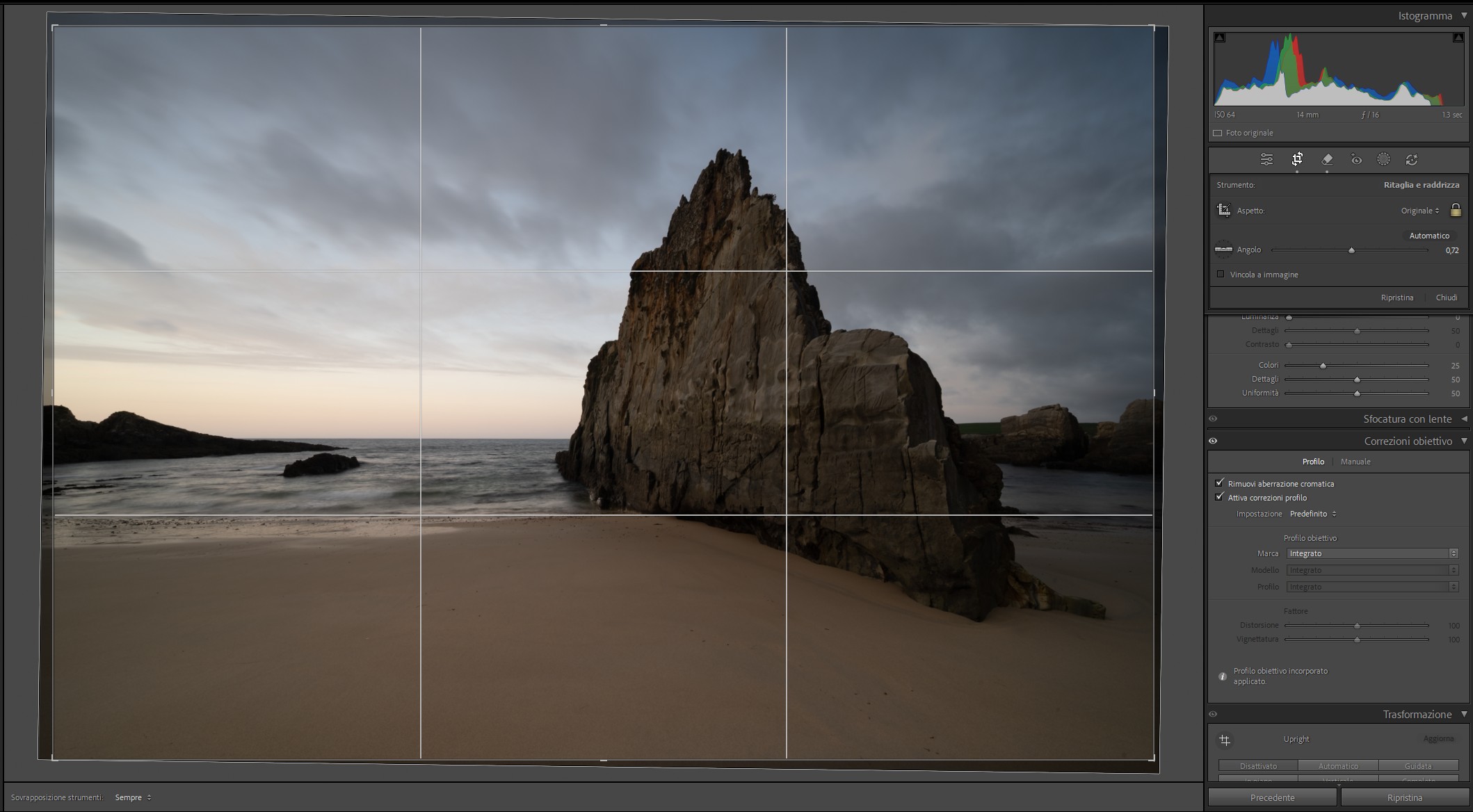 La taglierina di Adobe Lightroom