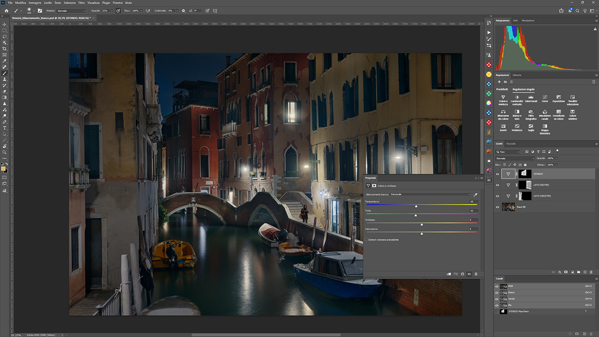 Il bimanciamento del bianco localizzato con i livelli di regolazione e le maschere