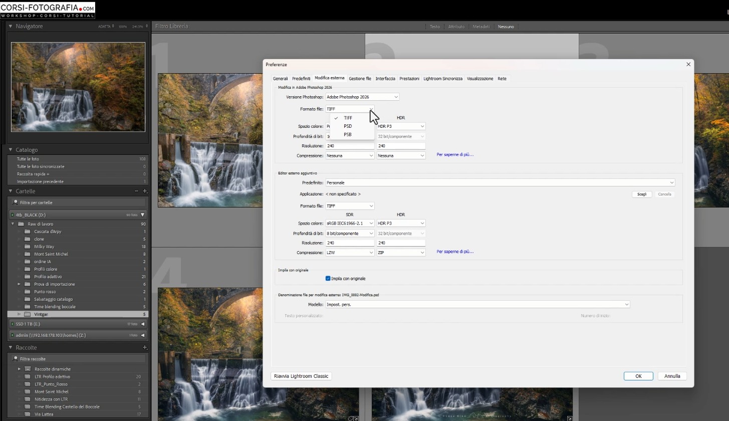 Le impostazioni di Adobe Lightroom per la gestione dei file