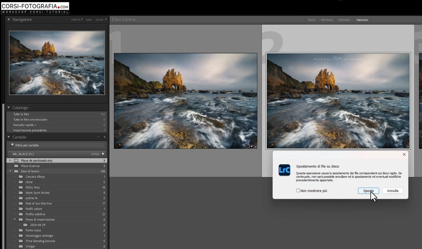 Come spostare i file su disco da Adobe Lightroom Classic
