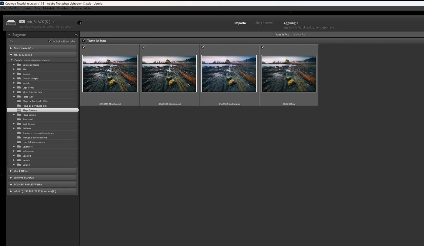 Il modulo importazione di Adobe Lightroom Classic