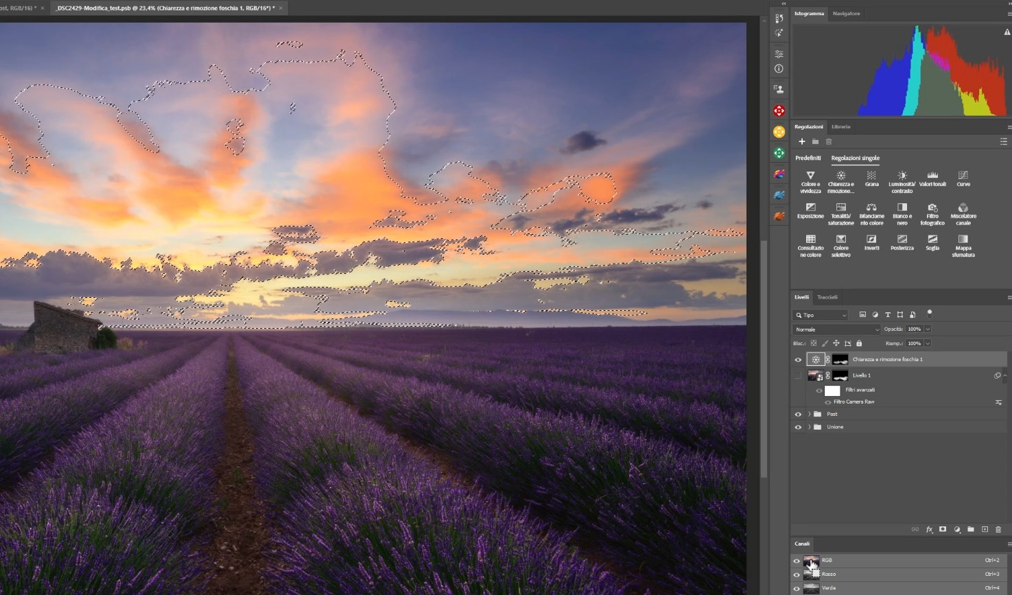 La selezione della luminosità dell'immagine