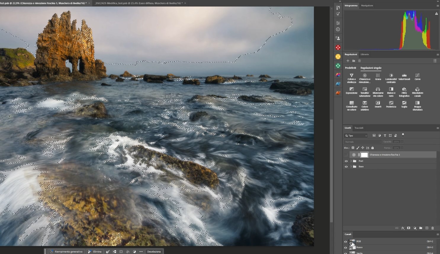 La selezione delle luci dell'immagine