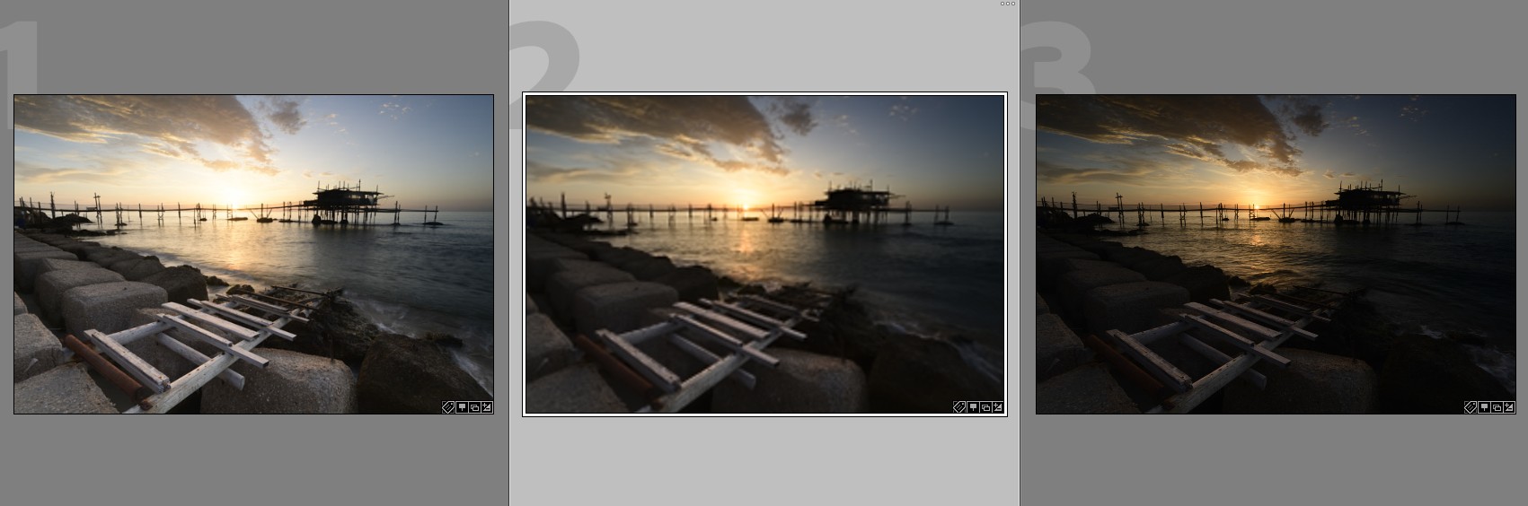Una multi-esposizione all'alba al trabocco Cunguarelle