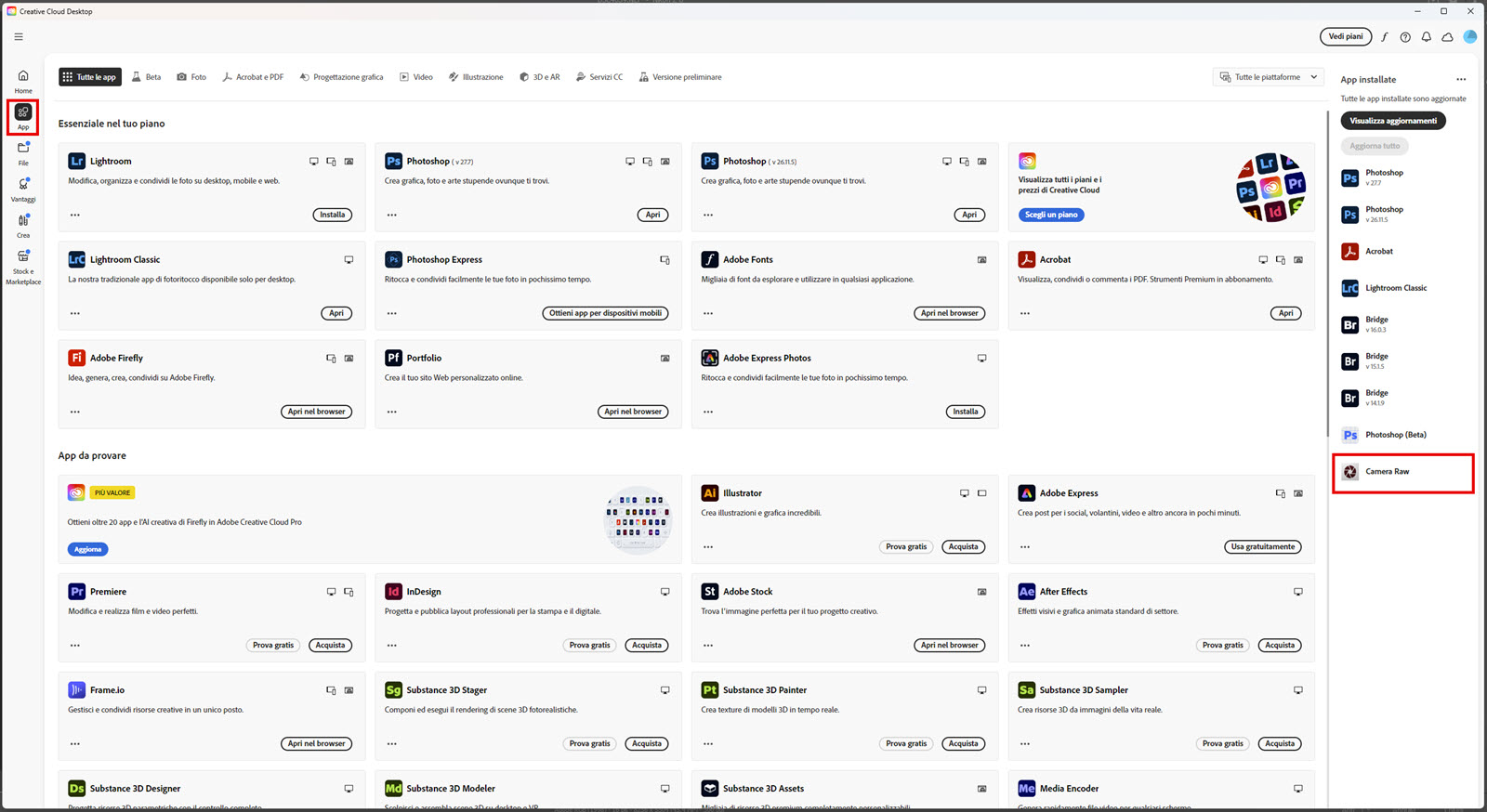Gli aggiornamenti di Creative Cloud