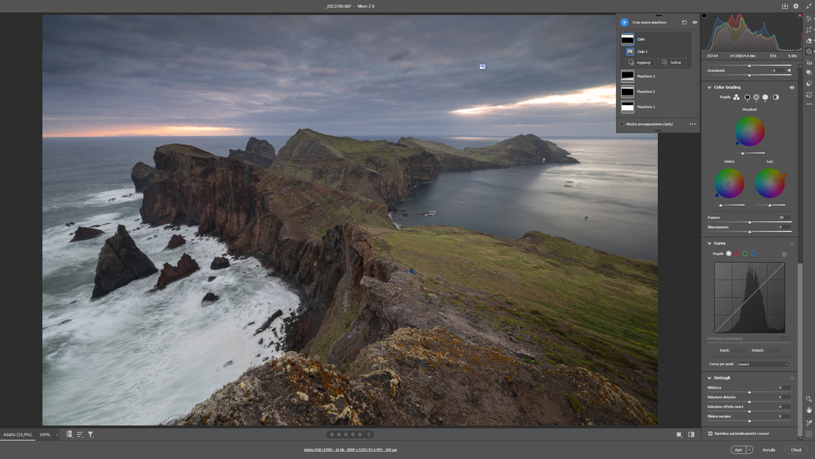 Il color grading come regolazione locale in Camera Raw