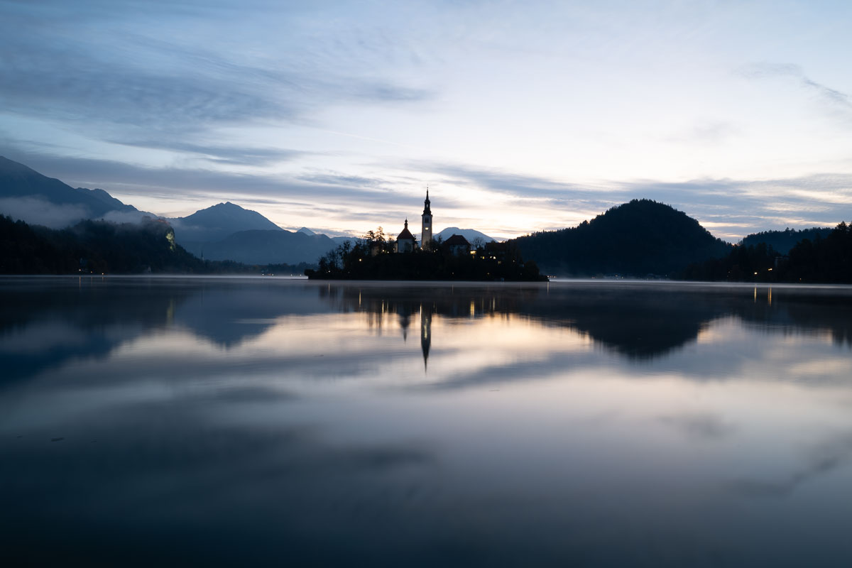 Corso completo di post-produzione del paesaggio Lago di Bled prima