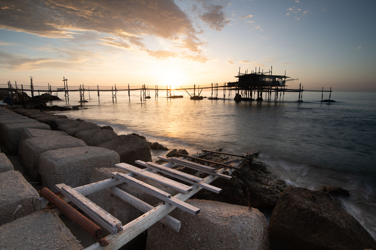 Corso completo di post-produzione del paesaggio Trabocco Cunguarelle prima
