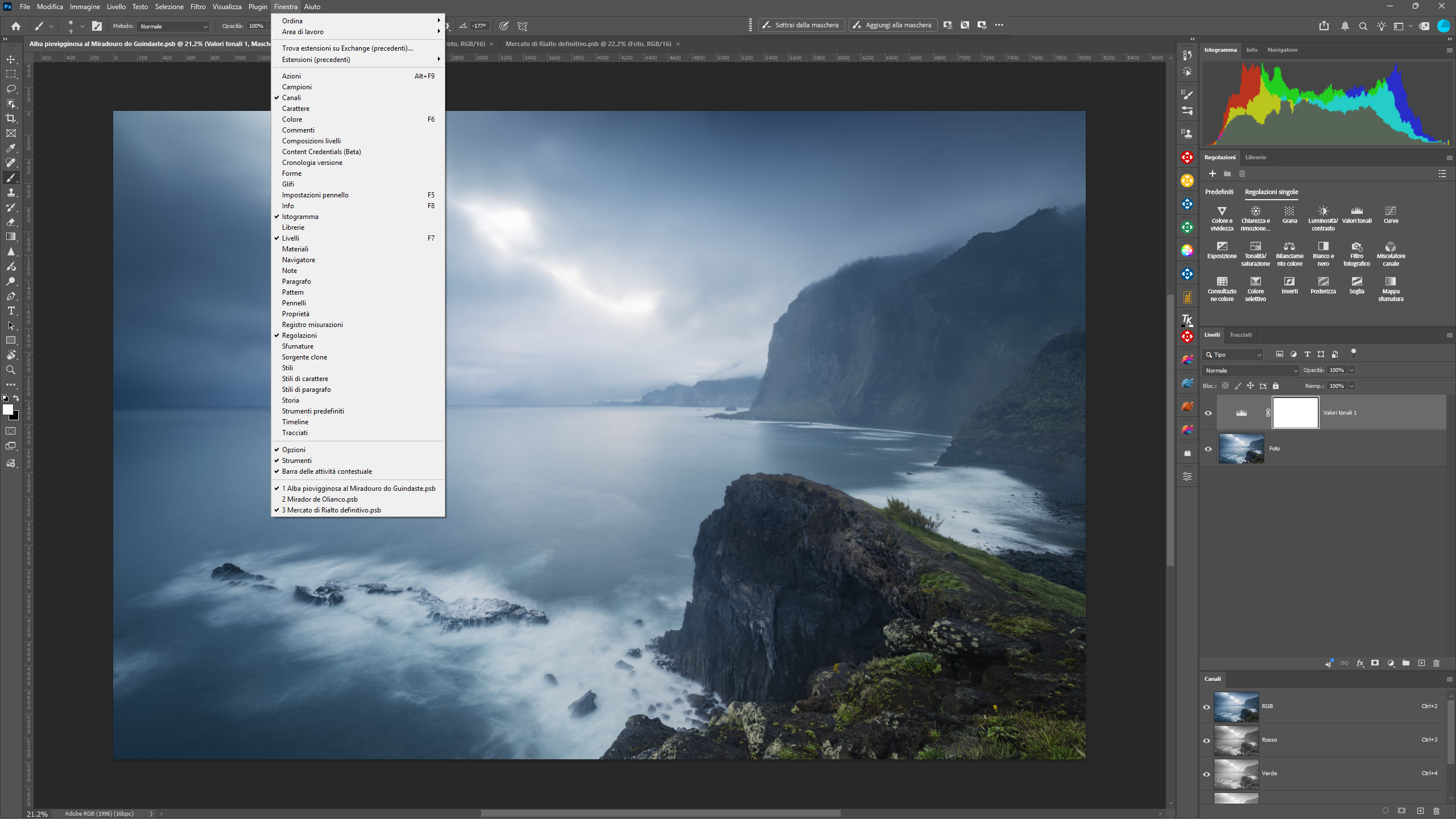 Corso base di Photoshop - Il menù finestra
