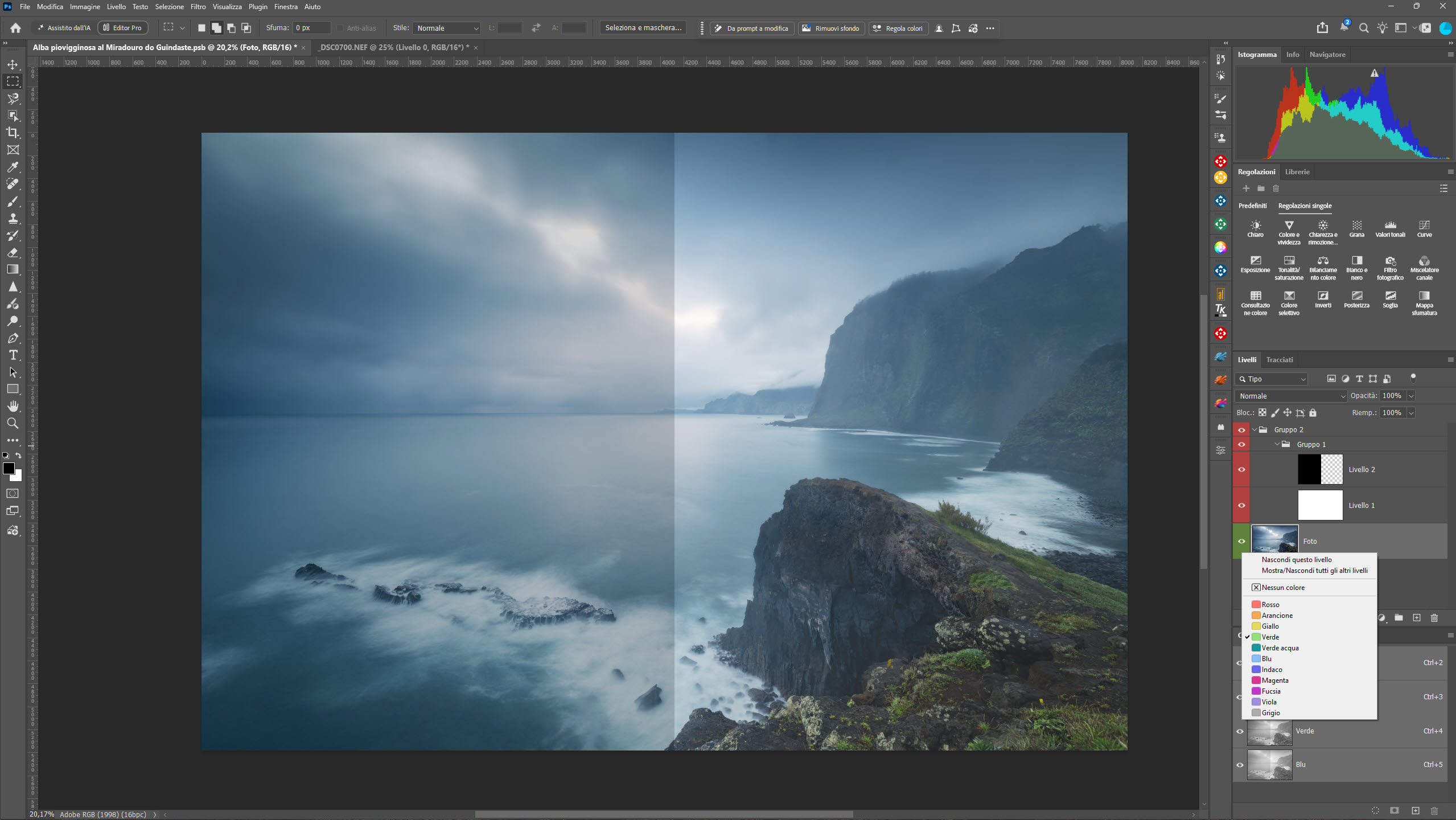 Le etichette colorate dei livelli di Photoshop