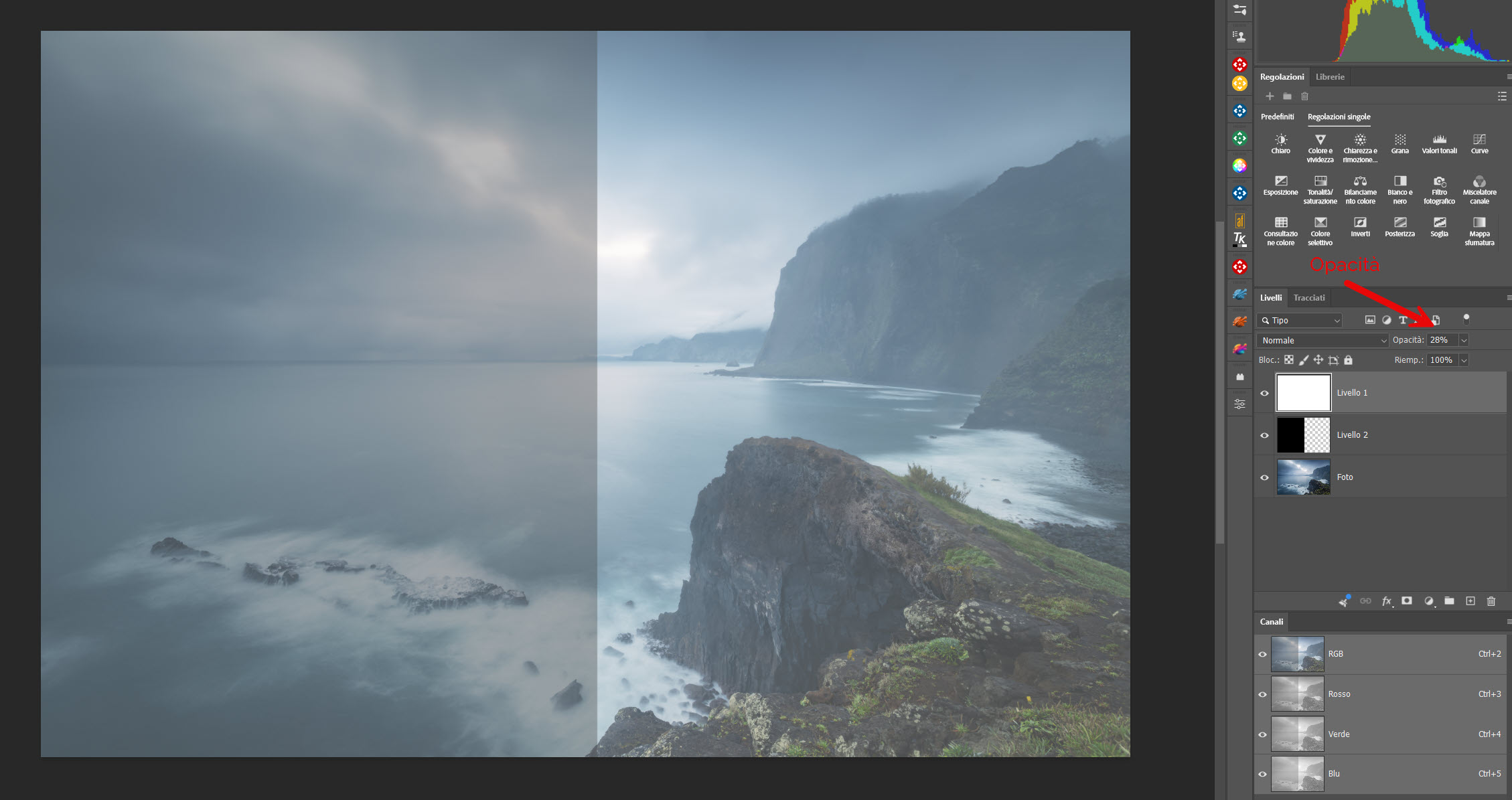 L'effetto dell'opacità e dell'ordine dei livelli in Photoshop