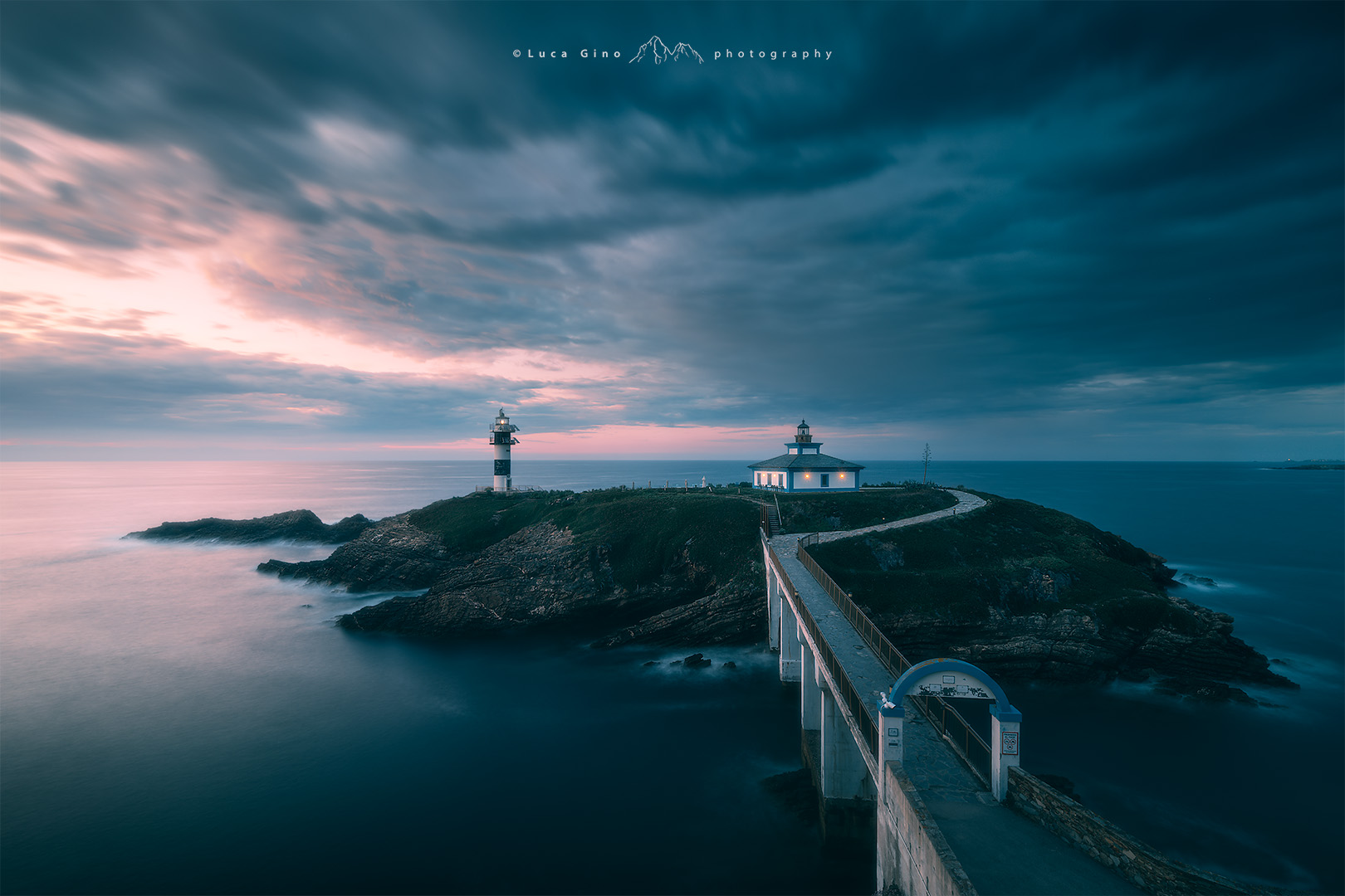 Ora blu faro Isla Pancha, Galizia
