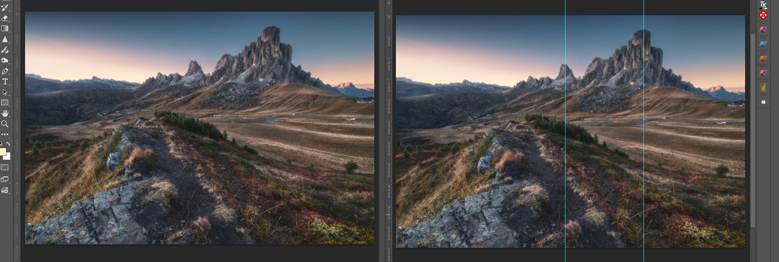 Correzione prospettica di un paesaggio in Photoshop